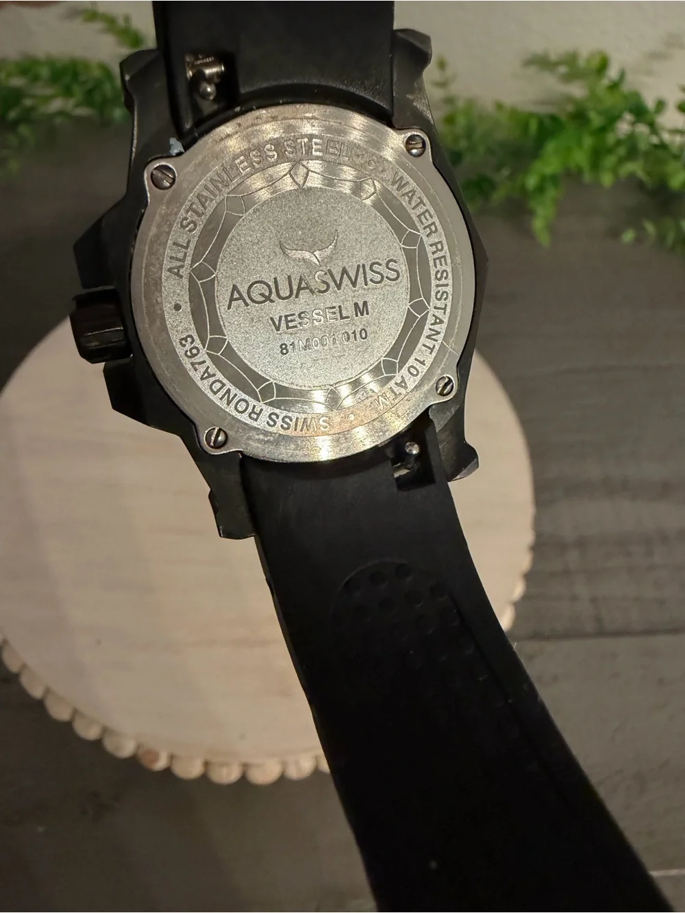 AquaSwiss Black and Gold Accent Sport Watch